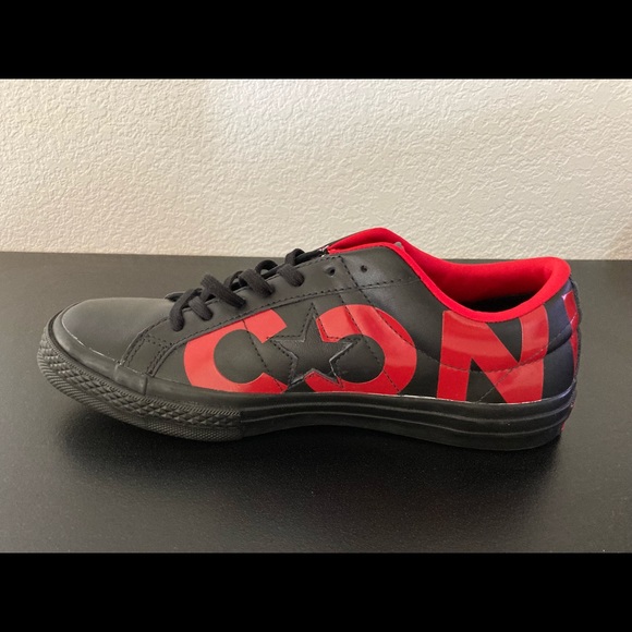 NEW MENS CONVERSE ONE STAR OX 160913C SZ 10  BLK RED SNEAKERS ATHLETIC SHOES - Picture 8 of 12